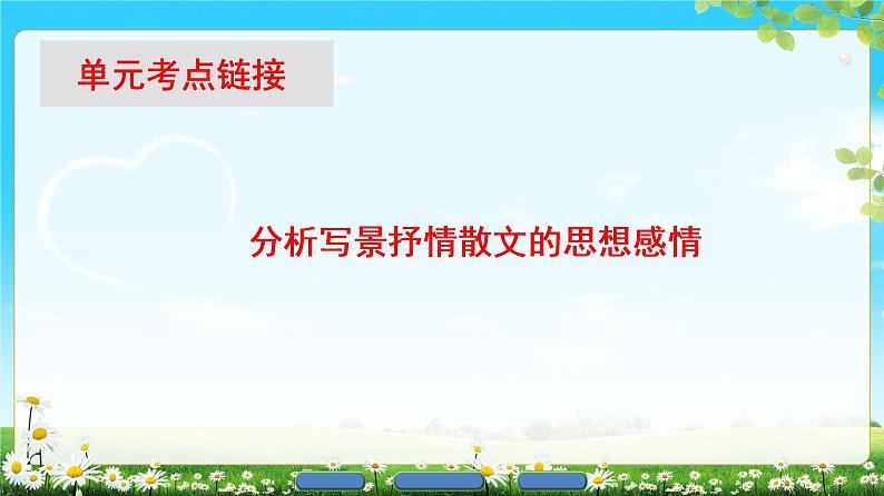 2018版高中语文（人教版）必修2同步课件： 第1单元  单元考点链接  分析写景抒情散文的思想感情01