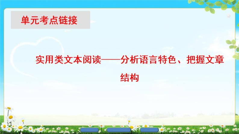 2018版高中语文（人教版）必修2同步课件： 第4单元  单元考点链接  实用类文本阅读——分析语言特色、把握文章结构01