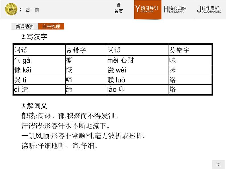 2018版高中语文人教版必修4课件：2 雷　雨07