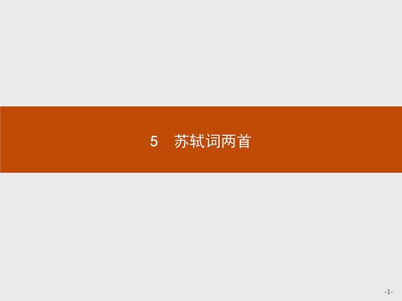 2018版高中语文人教版必修4课件：5 苏轼词两首01