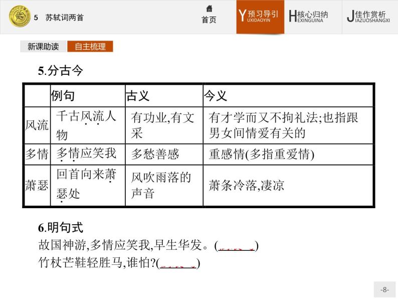 2018版高中语文人教版必修4课件：5 苏轼词两首08