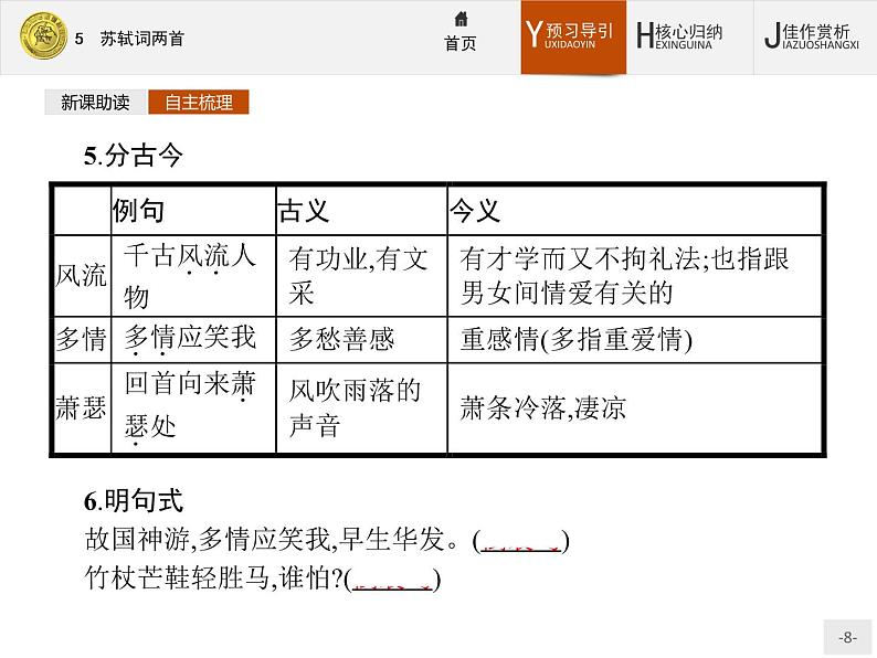 2018版高中语文人教版必修4课件：5 苏轼词两首08