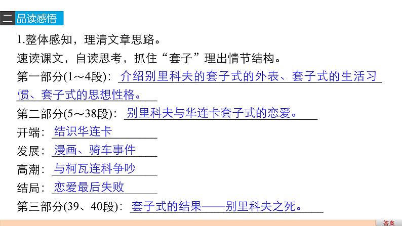 高中语文人教版必修五课件：第一单元 第2课 装在套子里的人第6页