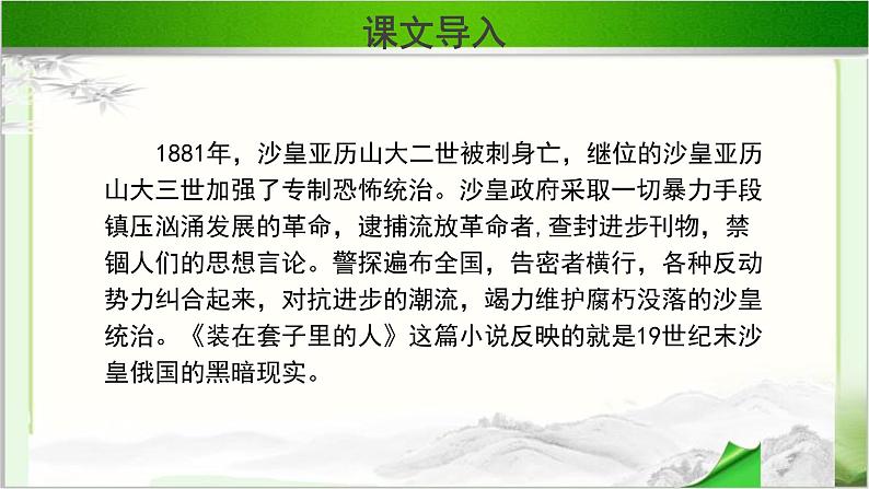 《装在套子里的人》示范课教学PPT课件【语文人教必修5】04