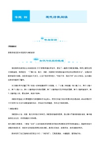 （新高考）2021届高考二轮复习专题四 现代诗歌阅读 学生版