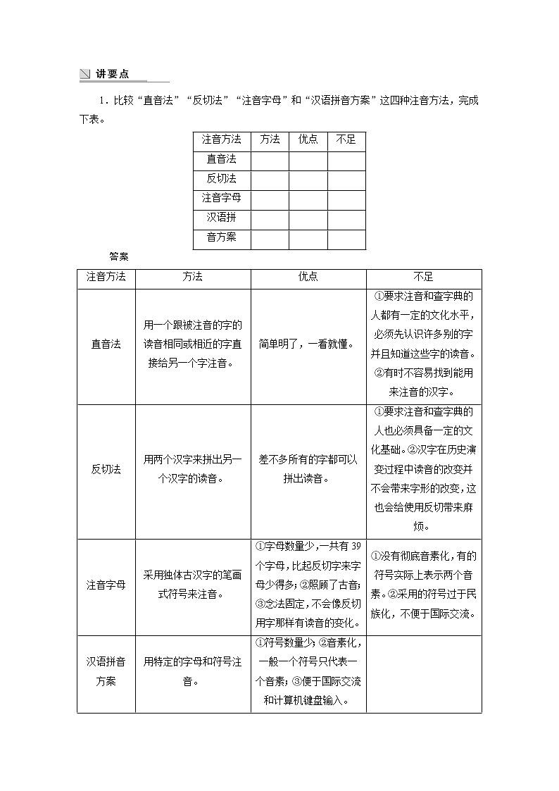 高中语文人教版选修《语言文字应用》学案 第二课 第一节 字音档案——汉字的注音方法02