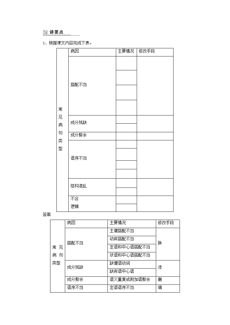 高中语文 第五课 第三节 有话“好好说”修改病句学案 新人教版选修《语言文字应用》02
