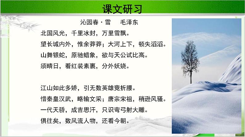 《沁园春·雪》示范课教学PPT课件（高中语文北师大版必修5）07