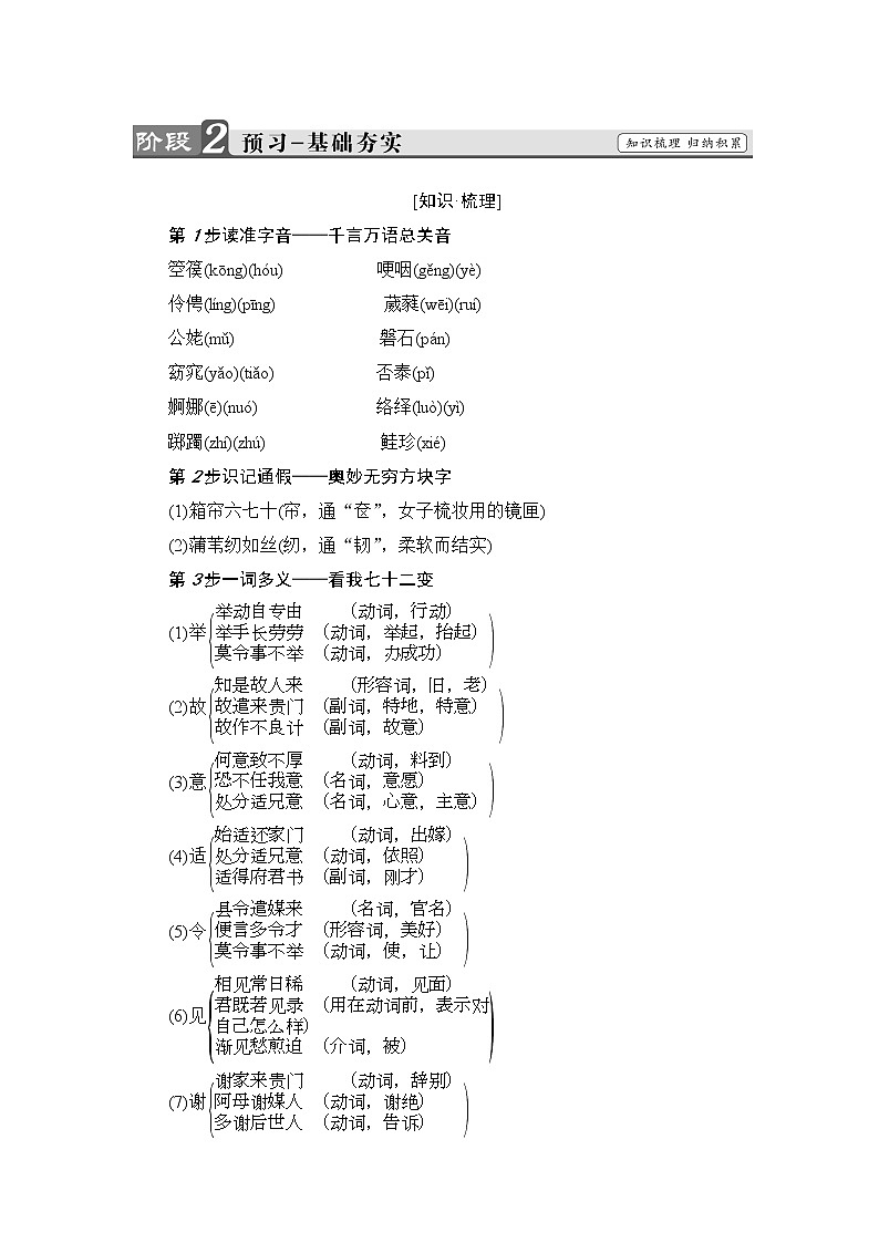高中语文（人教版）必修2同步教师用书： 第2单元  6　孔雀东南飞　并序02