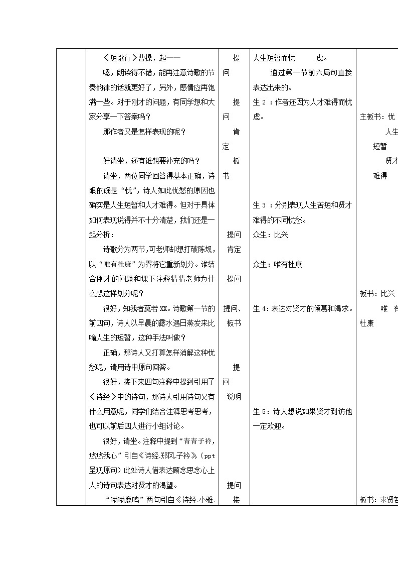 人教版高中语文必修二 第7课《诗三首-短歌行》教案02