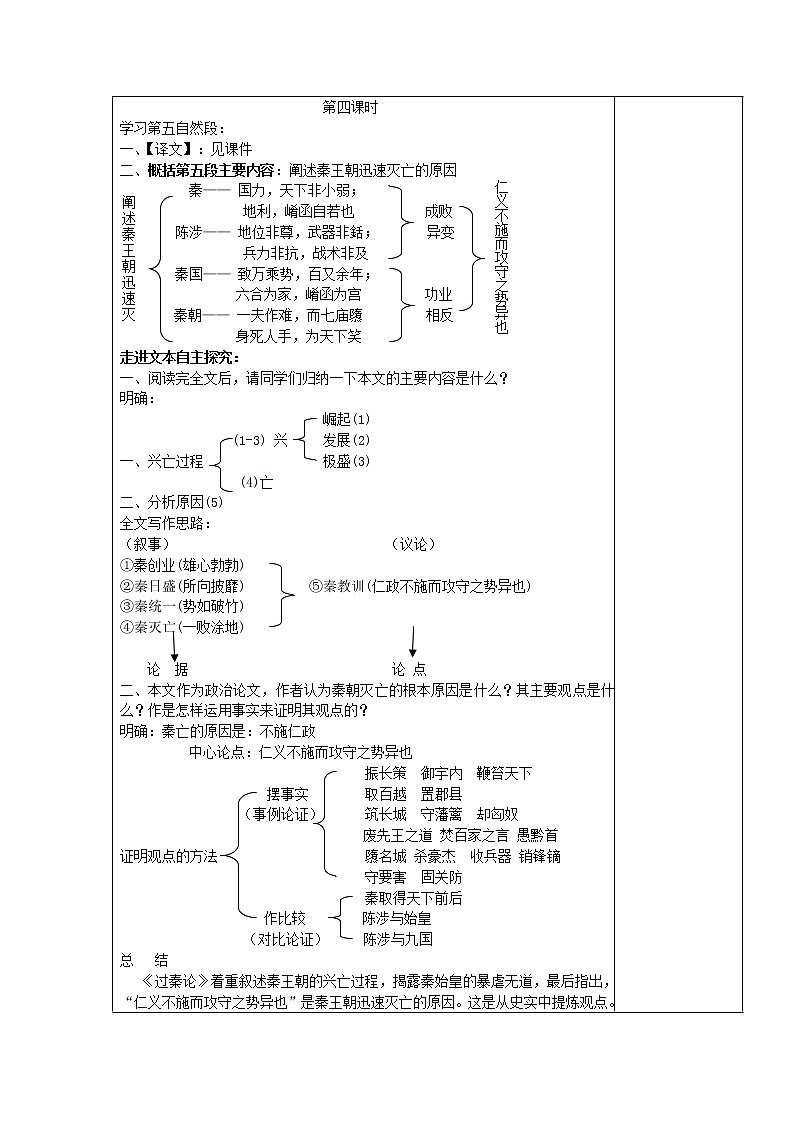 （人教版）必修三全套教案：10.过秦论403