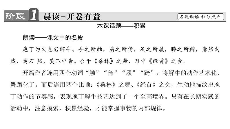 高中语文人教版《中国古代诗歌散文欣赏 》课件：散文之部 第4单元庖丁解牛02