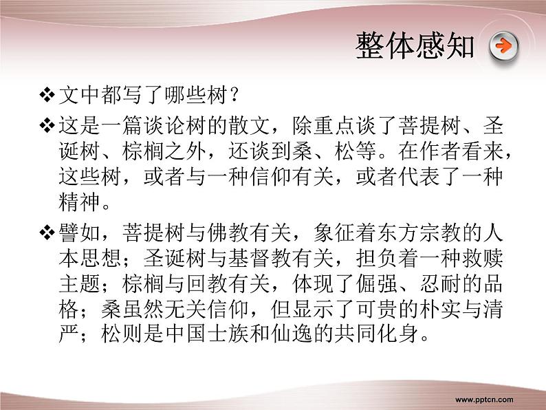 高中语文人教选修《中国现代诗歌散文欣赏》课件：散文部分 第五单元 自然的年轮--树（共15张PPT）05