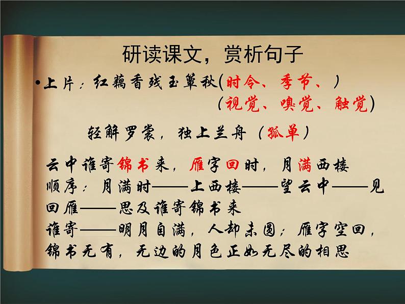人教版选修《中国古代诗歌散文欣赏》课件：第一单元- 一剪梅（共15张PPT）07