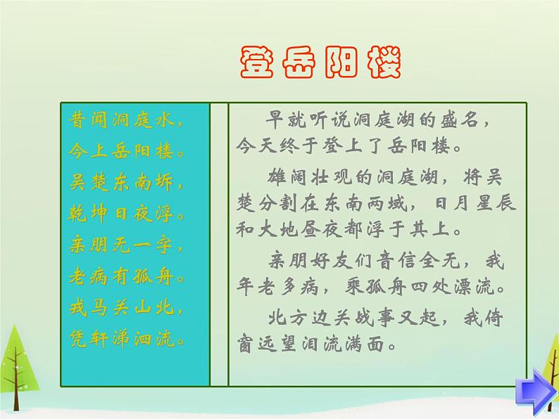 高中语文 第二单元 登岳阳楼课件 新人教版选修《中国古代诗歌散文欣赏》05