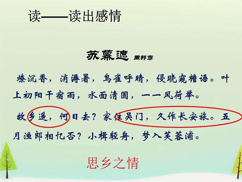 高中语文 第三单元 苏幕遮课件 新人教版选修《中国古代诗歌散文欣赏》06