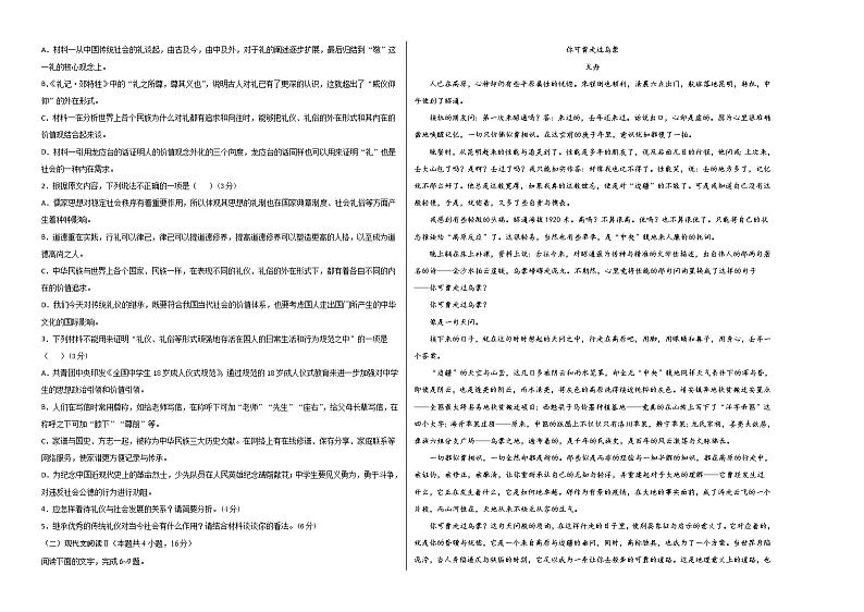 衡水名校联盟2021年高考押题预测卷-语文（试卷）第2页