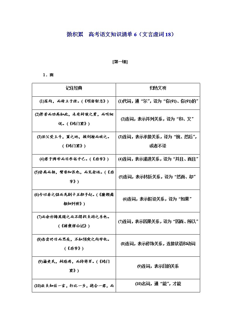 微积累  高考语文知识清单6（文言虚词18）（22页）01