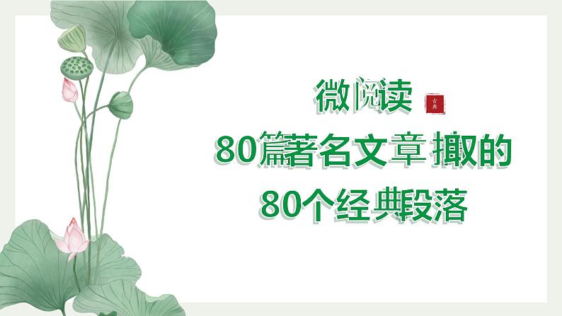 微阅读3   80篇著名文章80个经典段落（下）（42张）第1页