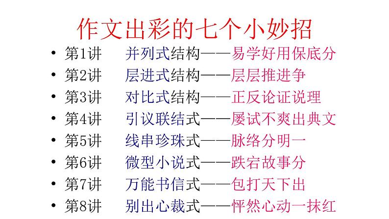 作文的八种结构模式（104张）第1页