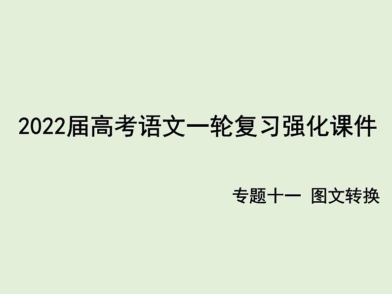 2022届高考语文一轮复习强化专题十一 图文转换 课件01