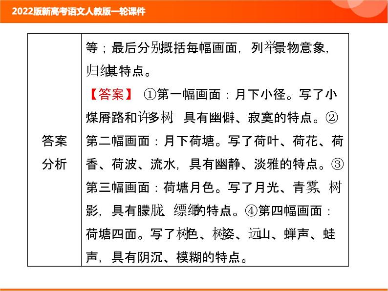 2022版新高考语文人教版一轮训练：2.2.3.3 概括内容要点 专项复习PPT+课时作业04