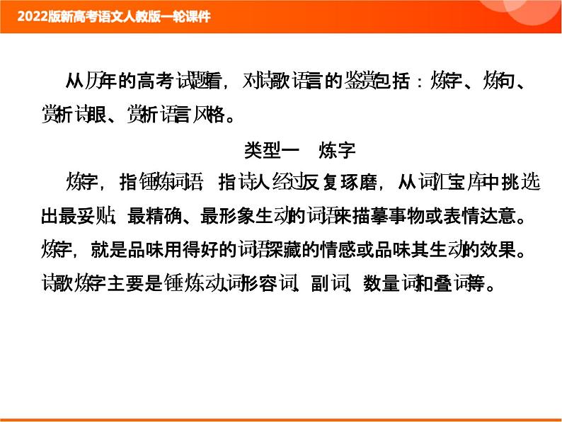 2022版新高考语文人教版一轮训练：3.2.4 鉴赏诗歌的语言 专项复习PPT+课时作业02