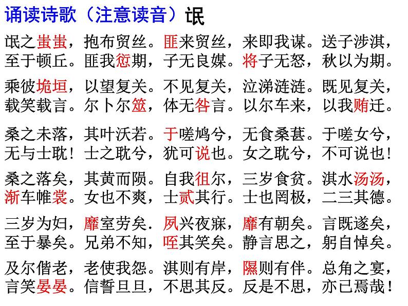 【新教材】1、氓  课件——2020-2021学年高中语文统编版（2019）选择性必修下册04