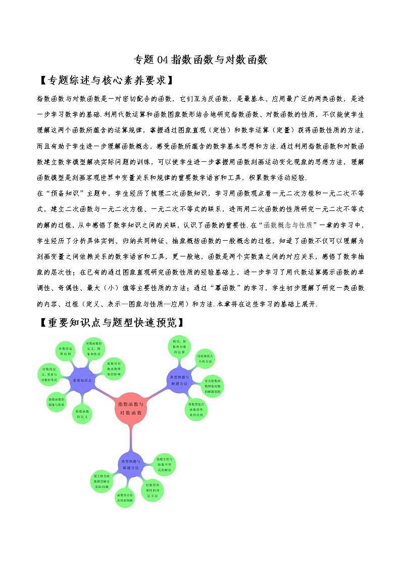 精讲04 指数函数与对数函数（解析版）试卷第1页