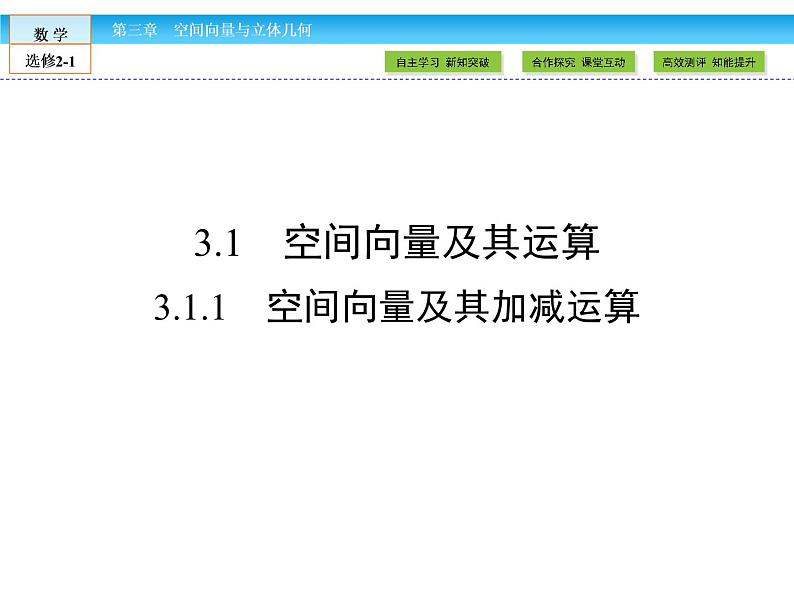 （人教版）高中数学选修2-1课件：第3章 空间向量与立体几何3.1.102