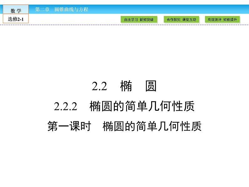 （人教版）高中数学选修2-1课件：第2章 圆锥曲线与方程2.2.2 第1课时01