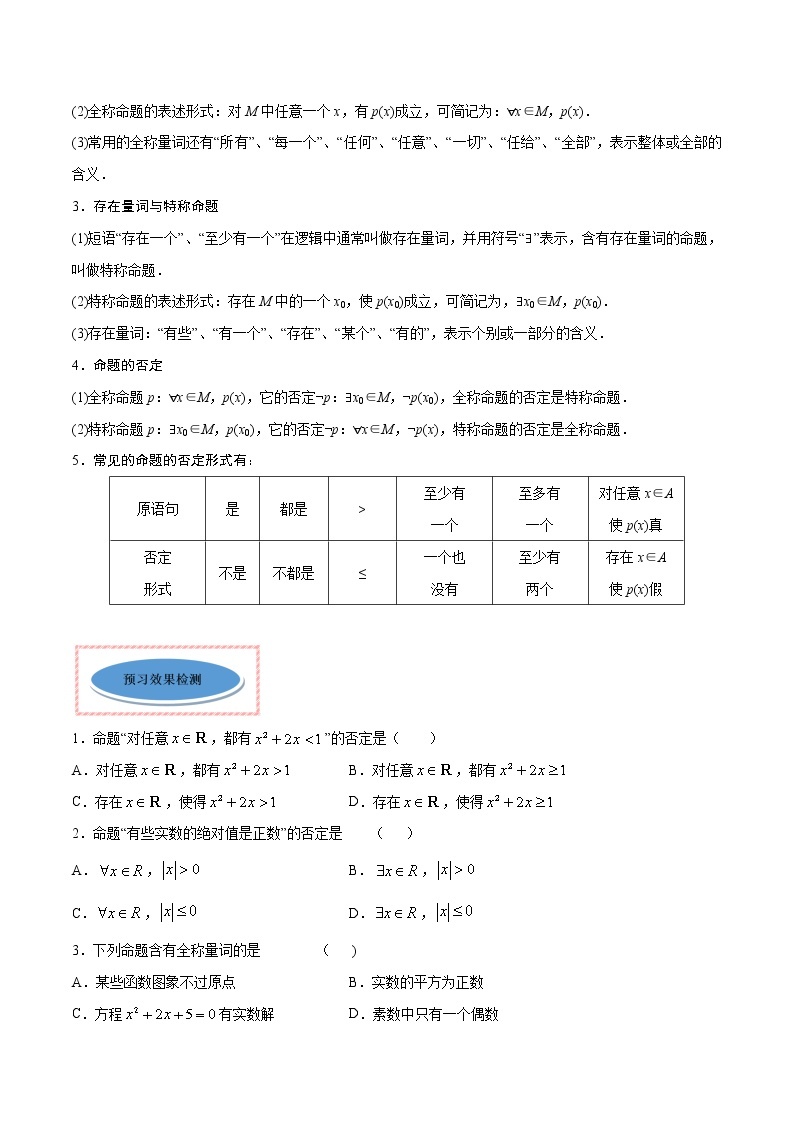 专题05 全称量词与存在量词（讲）-2020-2021学年高一数学同步讲练测（新教材人教A版必修第一册）02