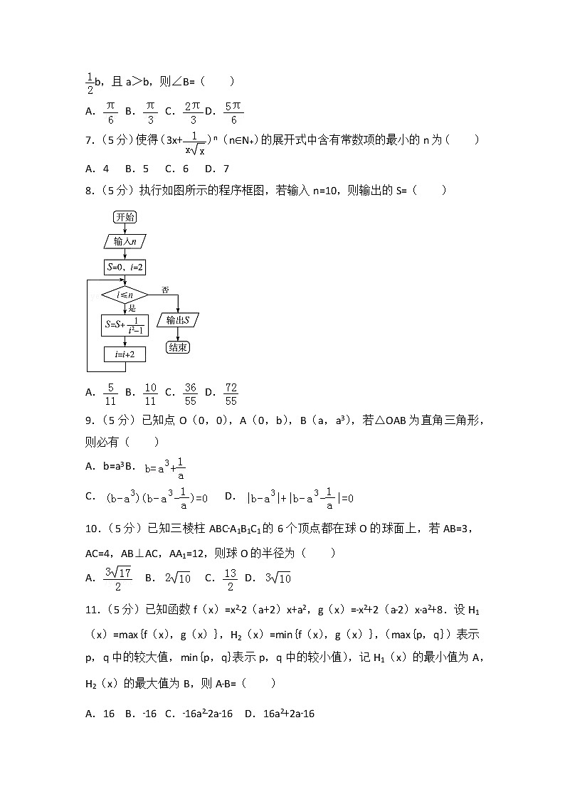 2013年辽宁省高考数学试卷（理科）第2页