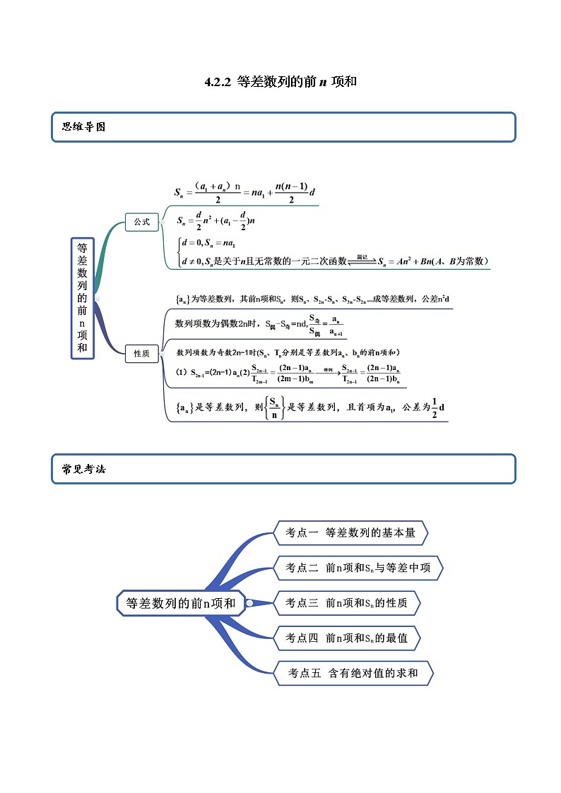 4.2.2 等差数列的前n项和（精讲）（解析版）第1页