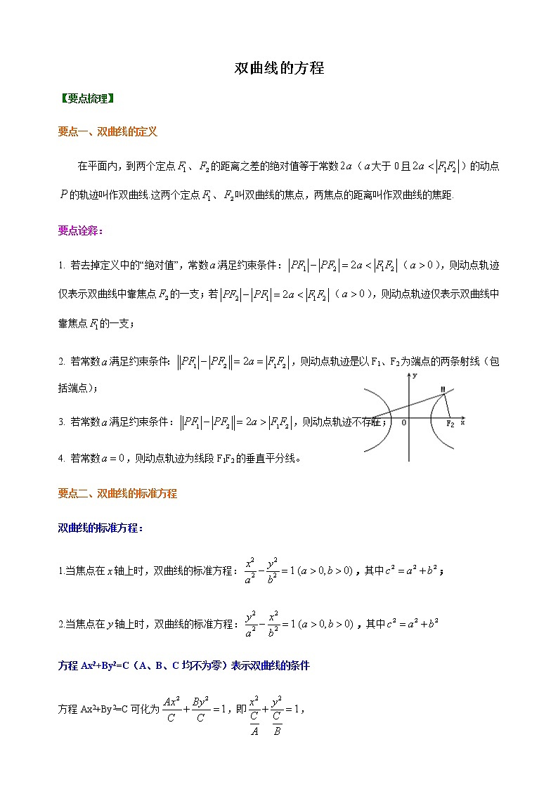 3.2.1 双曲线及其标准方程-【新教材】人教A版高中数学选择性必修第一册同步讲义（学生版+教师版）01