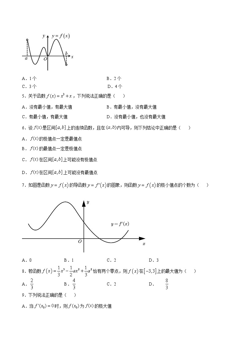 6.2.2导数与函数的极值、最值-2021学年高二数学课时同步练（人教B版2019选择性必修第三册）02