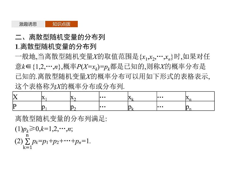 【新教材】4.2.1　随机变量及其与事件的联系　4.2.2　离散型随机变量的分布列-人教B版（2019）高中数学选择性必修第二册课件(共36张PPT)第8页