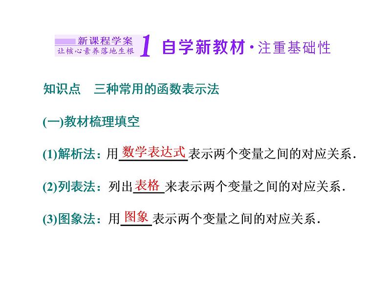 高中数学新人教必修第一册3．1.2　第一课时　函数的表示法第2页
