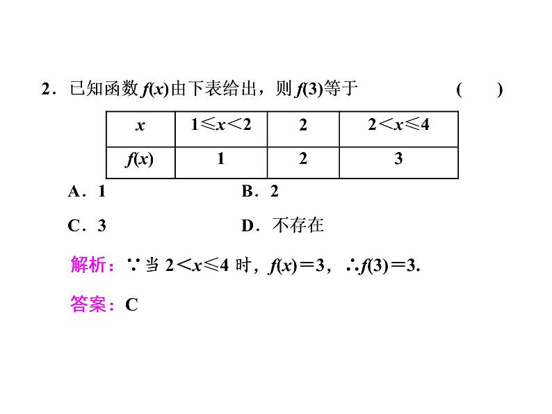 高中数学新人教必修第一册3．1.2　第一课时　函数的表示法第4页