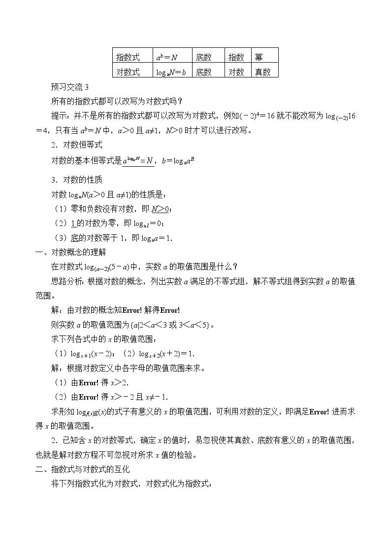 2.2.1对数的概念和运算律_教案-高中数学湘教版必修一第2页