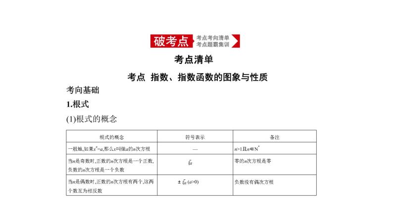 2020版高考数学（天津专用）大一轮精准复习课件：2.4　指数与指数函数 【KS5U 高考】01