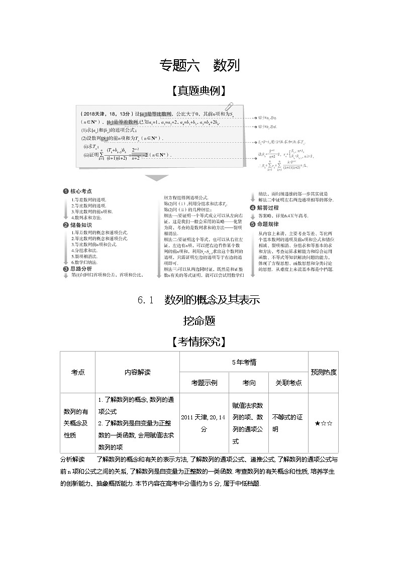 2020版高考数学（天津专用）大一轮精准复习精练：6.1　数列的概念及其表示 Word版含解析【KS5U 高考】第1页