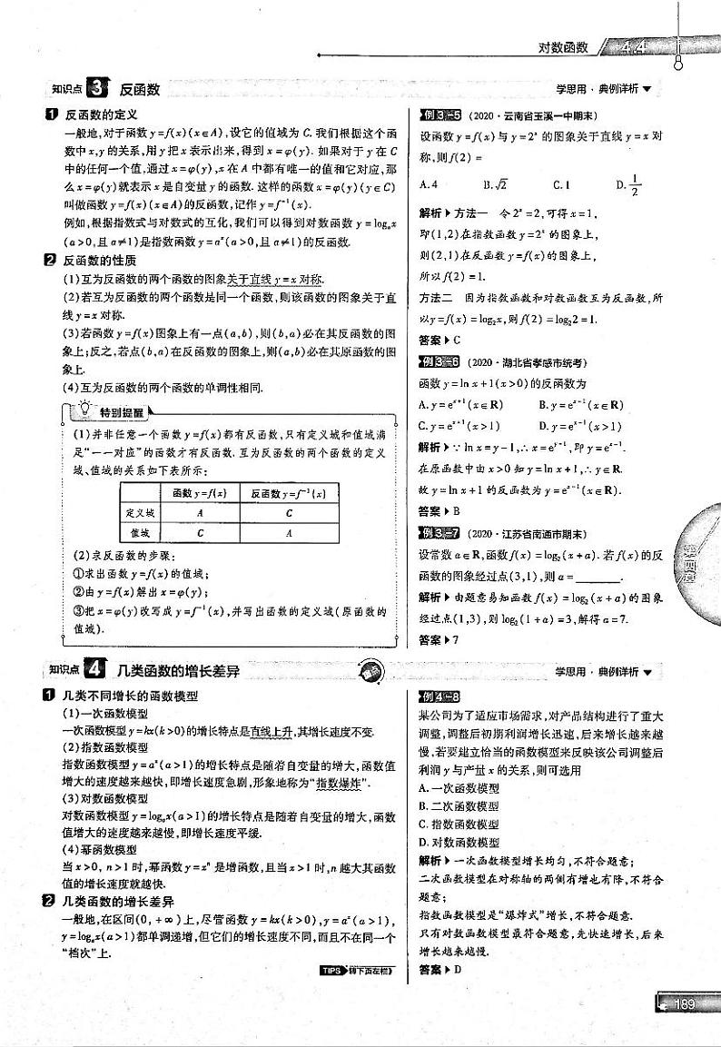 2021年高中数学第4章指数函数与对数函数第4节对数函数知识点关键能力解题通法易混易错和专题归纳试题PDF新人教版必修103