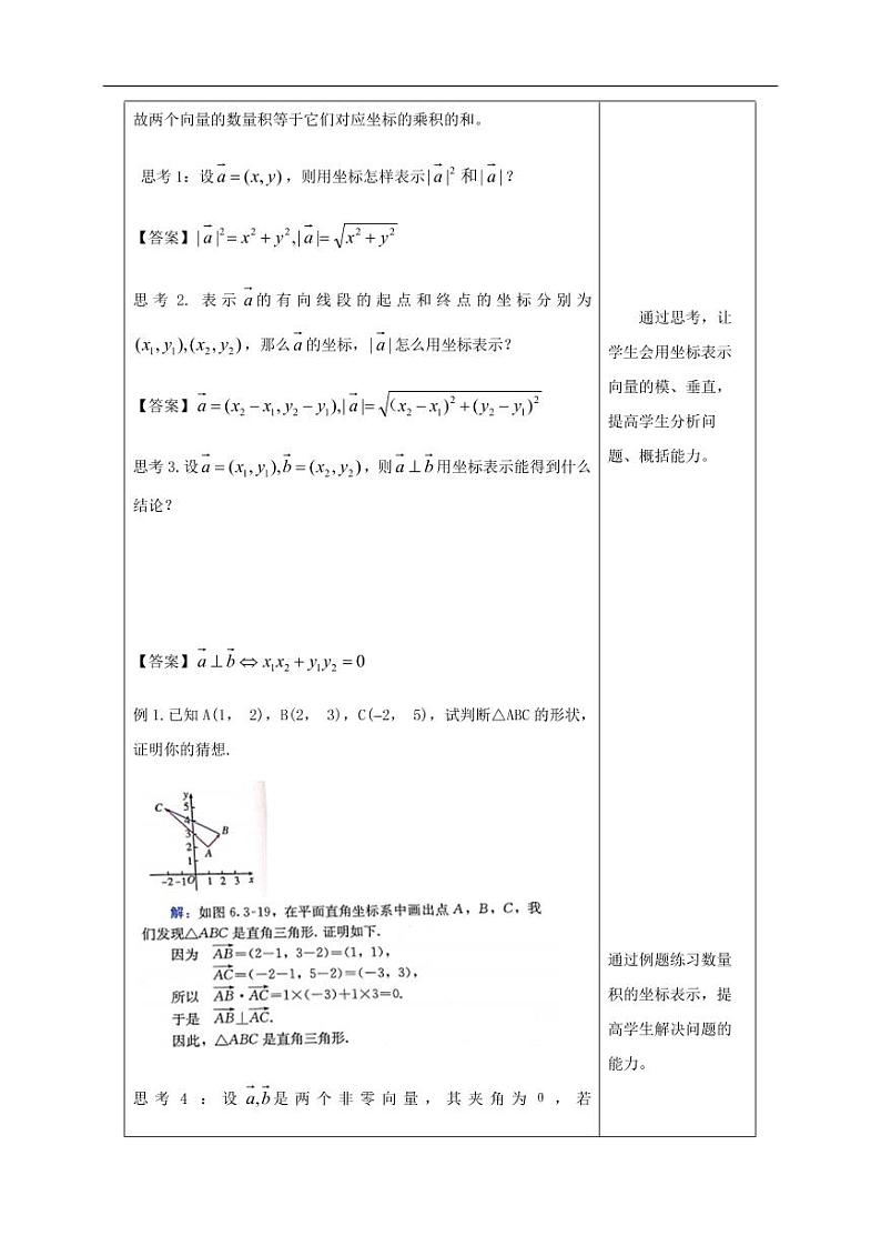 6.3.5 平面向量数量积的坐标表示 教学设计（1）-人教A版高中数学必修第二册03
