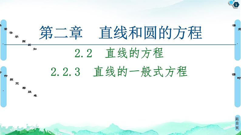 第2章 2.2　2.2.3　直线的一般式方程-【新教材】人教A版（2019）高中数学选择性必修第一册课件(共55张PPT)01