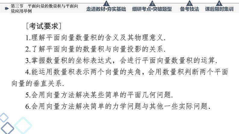 高考数学一轮复习课件第5章　第3节　平面向量的数量积与平面向量应用举例第2页