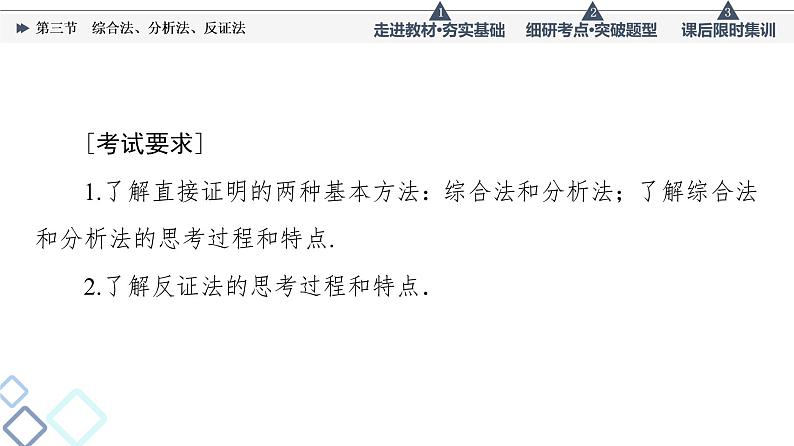 高考数学一轮复习课件第11章　第3节　综合法、分析法、反证法第2页