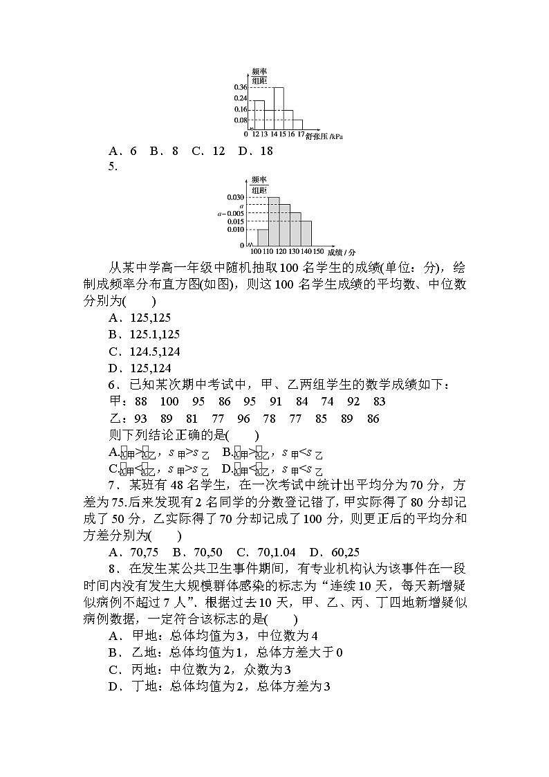 北师大版（2019）数学必修第一册  第六章 统计 单元测试（含答案解析）02