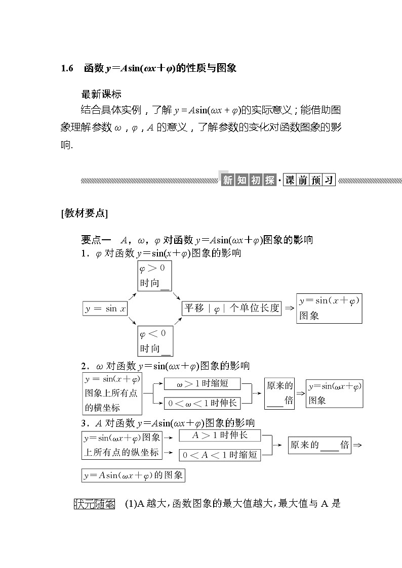 1.6　函数y＝Asin(ωx＋φ)的性质与图象第1页