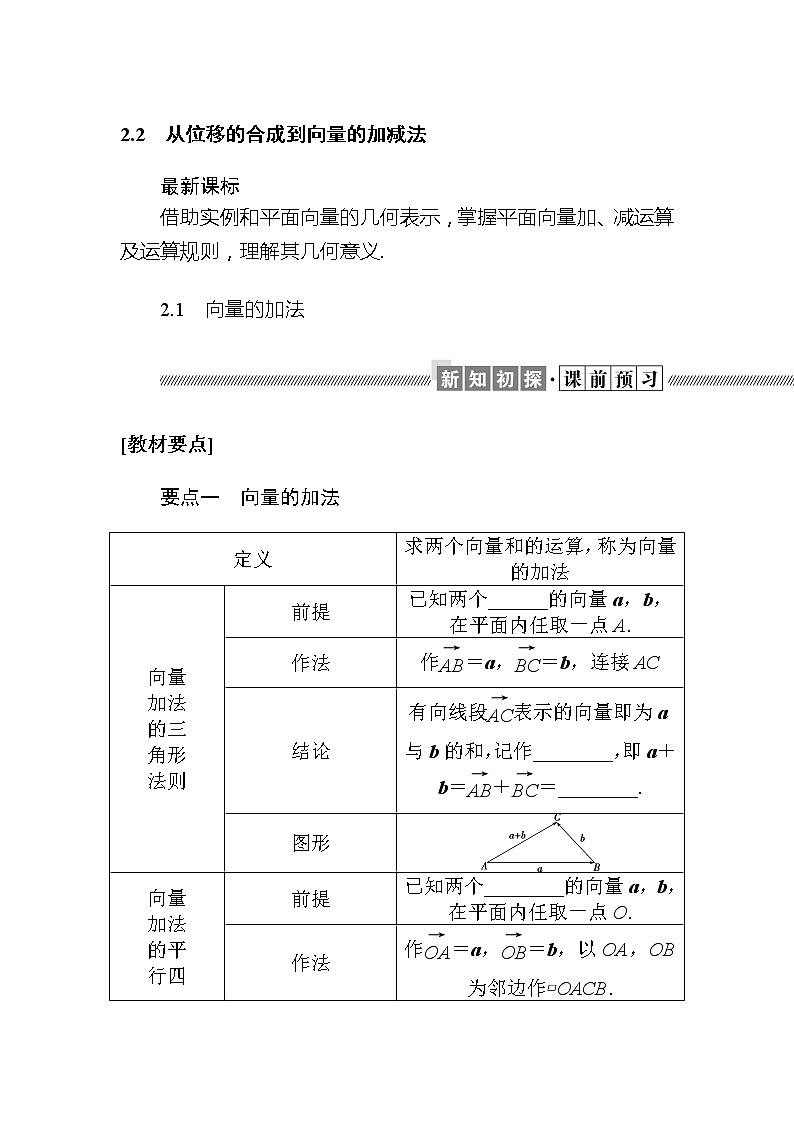 2.2.1　向量的加法第1页